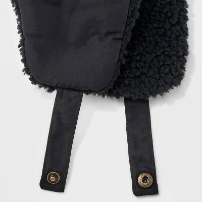 Men's Non-Quilting Faux Shearling Trapper Hat - Goodfellow & Co™ Black 6 Men's Non-Quilting Faux Shearling Trapper Hat - Goodfellow & Co™ Black - Image 4