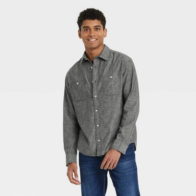Men's Button-Down Shirt - Goodfellow & Co™ Black Wash 5 Men's Button-Down Shirt - Goodfellow & Co™ Black Wash - Image 3