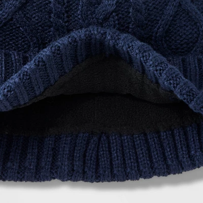 Men's Cable Lined Beanie - Goodfellow & Co™ Navy Blue 5 Men's Cable Lined Beanie - Goodfellow & Co™ Navy Blue - Image 3