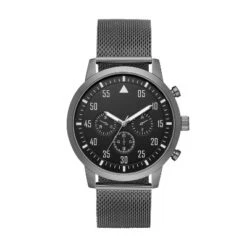 Men's Aviator Mesh Strap Watch - Goodfellow & Co™ Dark Gray