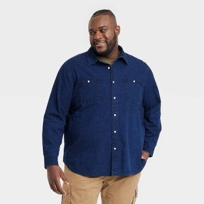 Men's Button-Down Shirt - Goodfellow & Co™ Dark Blue 5 Men's Button-Down Shirt - Goodfellow & Co™ Dark Blue - Image 4