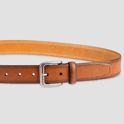 Men's Leather Belt With Stitch - Goodfellow & Co™ Tan 5 Men's Leather Belt With Stitch - Goodfellow & Co™ Tan - Image 3