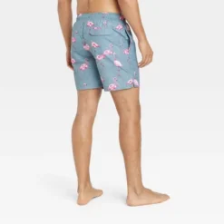 Men's 7" Flamingo Swim Shorts - Goodfellow & Co™ Blue