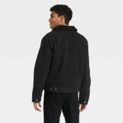 Men's Faux Shearling Lined Denim Trucker Jacket - Goodfellow & Co™ Black