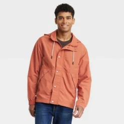 Men's Elevated Rain Jacket - Goodfellow & Co™ Orange -Men Clothing Promotion GUEST 74ed15a3 c4d9 4b50 a28d d190be529db2