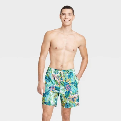 Men's 7" Leafy Tropical Print Swim Shorts - Goodfellow & Co™ 4 Men's 7" Leafy Tropical Print Swim Shorts - Goodfellow & Co™ - Image 2