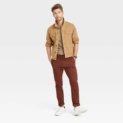 Men's Denim Trucker Jacket - Goodfellow & Co™ Brown 4 Men's Denim Trucker Jacket - Goodfellow & Co™ Brown - Image 2