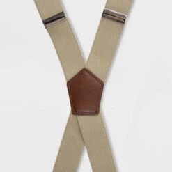 Men's Solid Suspender - Goodfellow & Co™ Brown/Khaki One Size
