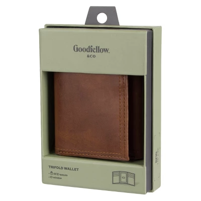 Men's RFID Slim Trifold Wallet - Goodfellow & Co™ Brown 4 Men's RFID Slim Trifold Wallet - Goodfellow & Co™ Brown - Image 2