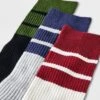 Men's Striped Ribbed Crew Socks 3pk - Goodfellow & Co™ Blue/Green/Red 6-12 -Men Clothing Promotion GUEST c4131c98 3581 4e88 bbf9 f52f22a56326