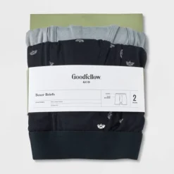 Men's Paper Boat Print Boxer Briefs 2pk - Goodfellow & Co™ Black