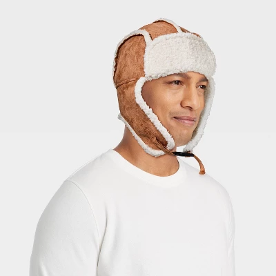 Men's Suede Faux Shearling Trapper Hat - Goodfellow & Co™ Tan 3 Men's Suede Faux Shearling Trapper Hat - Goodfellow & Co™ Tan