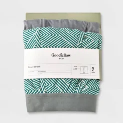 Men's Striped Geo Boxer Briefs 2pk - Goodfellow & Co™ Green
