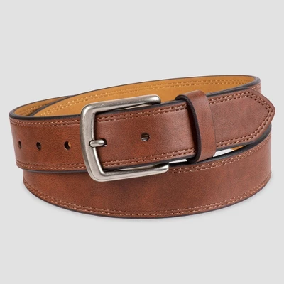 Men's Big & Tall Double Stitch Belt - Goodfellow & Co™ Tan 7 Men's Big & Tall Double Stitch Belt - Goodfellow & Co™ Tan - Image 5