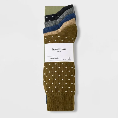 Men's Solid Dots Dress Socks 5pk - Goodfellow & Co™ Blue/Tan 7-12 3 Men's Solid Dots Dress Socks 5pk - Goodfellow & Co™ Blue/Tan 7-12