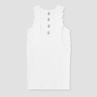 Men's Big & Tall 4pk Tank Top - Goodfellow & Co™ White 5 Men's Big & Tall 4pk Tank Top - Goodfellow & Co™ White - Image 3