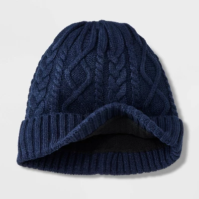 Men's Cable Lined Beanie - Goodfellow & Co™ Navy Blue 4 Men's Cable Lined Beanie - Goodfellow & Co™ Navy Blue - Image 2
