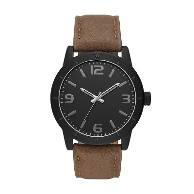 Men's Strap Watch - Goodfellow & Co™ Black/Brown 3 Men's Strap Watch - Goodfellow & Co™ Black/Brown