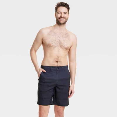 Men's 9" Striped Hybrid Swim Shorts - Goodfellow & Co™ Black 4 Men's 9" Striped Hybrid Swim Shorts - Goodfellow & Co™ Black - Image 2