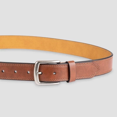 Men's Big & Tall Double Stitch Belt - Goodfellow & Co™ Tan 4 Men's Big & Tall Double Stitch Belt - Goodfellow & Co™ Tan - Image 2
